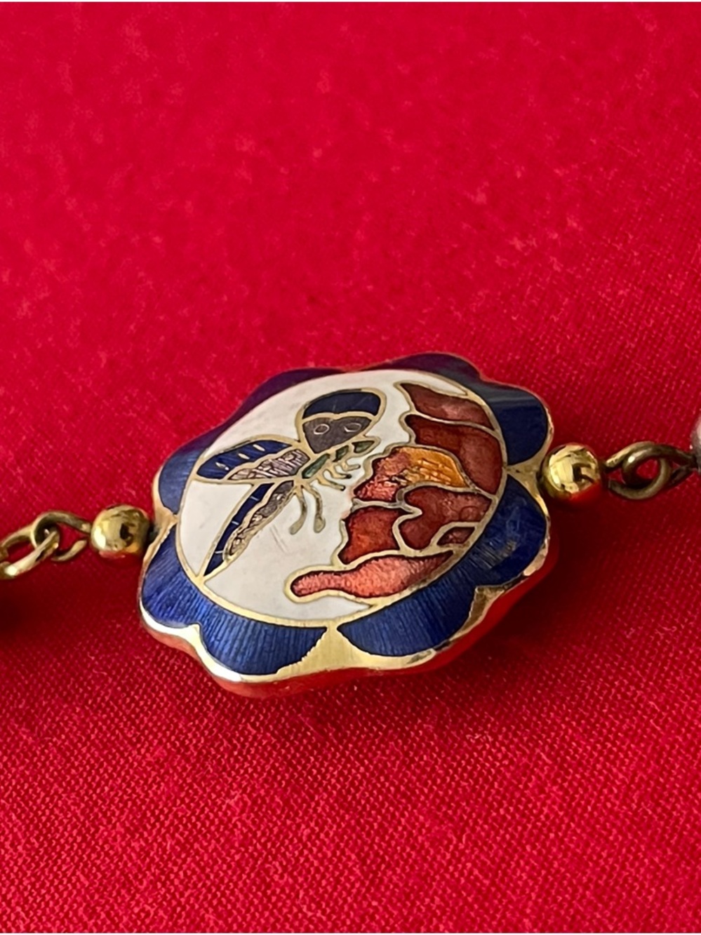 Beautiful vintage cloisonné necklace. - Picture 5 of 9